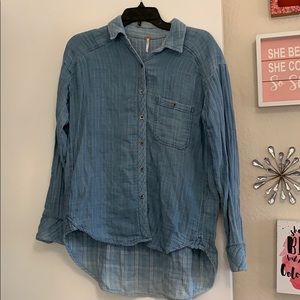 Free People lined chambray like shirt